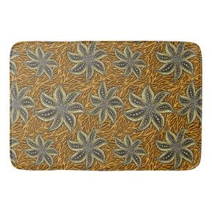 African Abstract Floral Batik Style Bath Mat