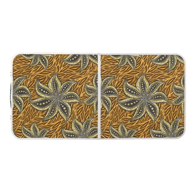 African Abstract Floral Batik Style Beer Pong Table (Top)