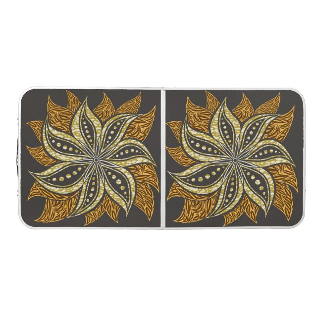 African Abstract Floral Batik Style Beer Pong Table (Top)