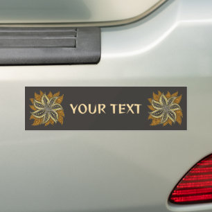 African Abstract Floral Batik Style Bumper Sticker