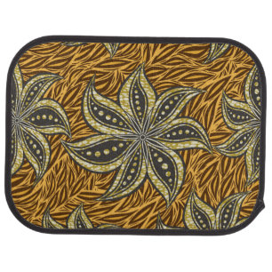 African Abstract Floral Batik Style Car Floor Mat