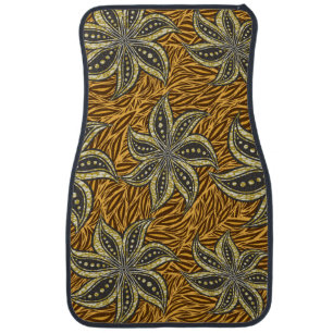 African Abstract Floral Batik Style Car Floor Mat