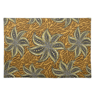 African Abstract Floral Batik Style Cloth Placemat
