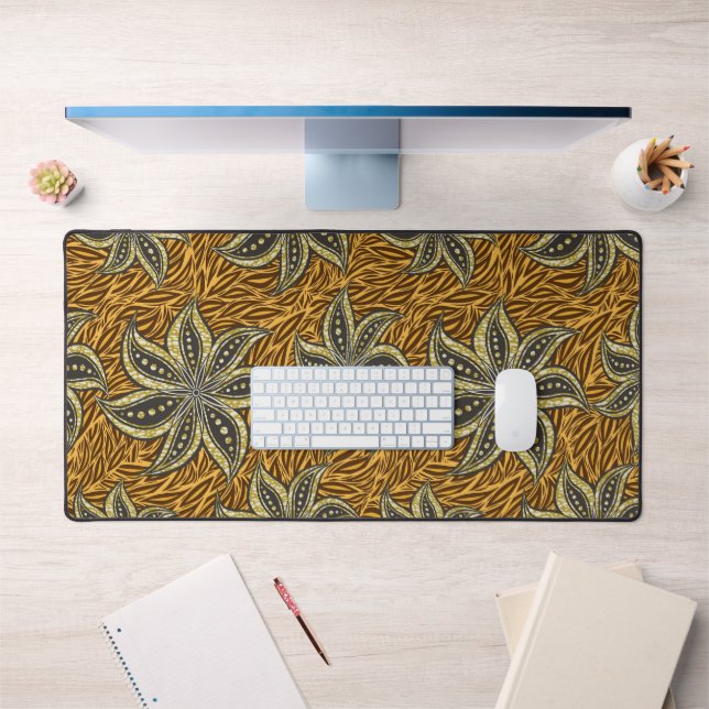 African Abstract Floral Batik Style Desk Mat (Office 1)
