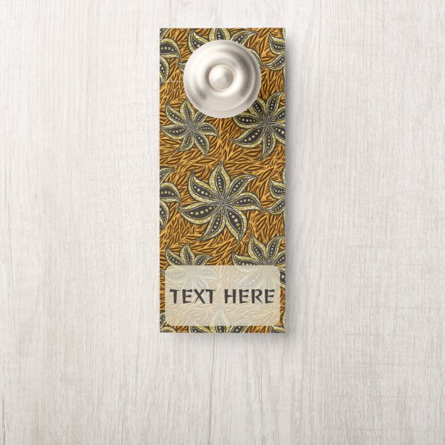 African Abstract Floral Batik Style Door Hanger (On Knob)