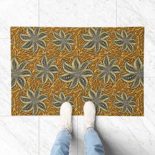 African Abstract Floral Batik Style Doormat