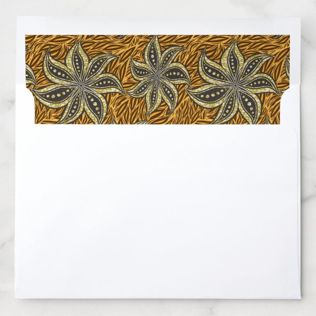 African Abstract Floral Batik Style Envelope Liner (In Envelope)
