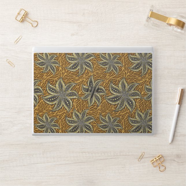 African Abstract Floral Batik Style HP Laptop Skin (Desk)