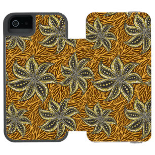 African Abstract Floral Batik Style iPhone SE/5/5s Wallet Case
