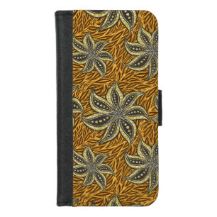 African Abstract Floral Batik Style iPhone 8/7 Wallet Case