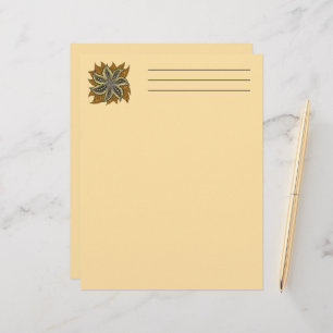African Abstract Floral Batik Style Letterhead
