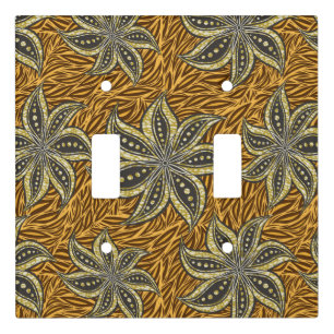 African Abstract Floral Batik Style Light Switch Cover
