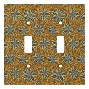 African Abstract Floral Batik Style Light Switch Cover