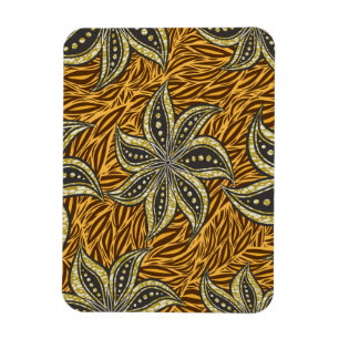 African Abstract Floral Batik Style Magnet