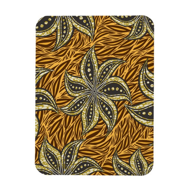 African Abstract Floral Batik Style Magnet (Vertical)