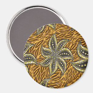 African Abstract Floral Batik Style Magnet