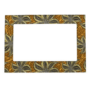 African Abstract Floral Batik Style Magnetic Frame