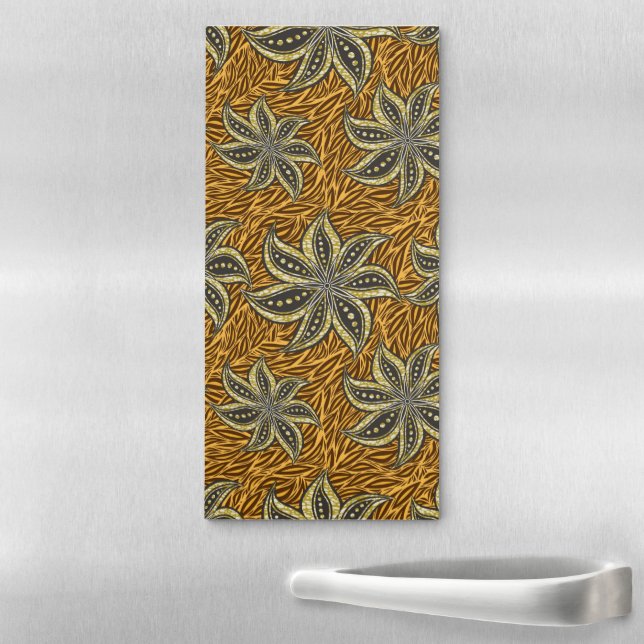 African Abstract Floral Batik Style Magnetic Notepad (In Situ)