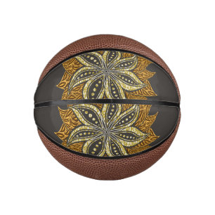 African Abstract Floral Batik Style Mini Basketball