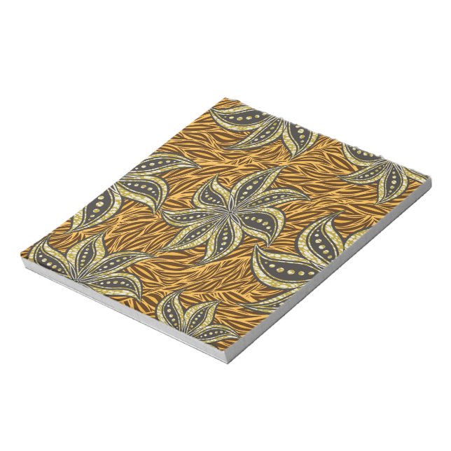 African Abstract Floral Batik Style Notepad (Rotated)