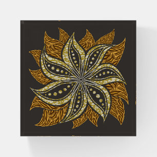 African Abstract Floral Batik Style Paperweight