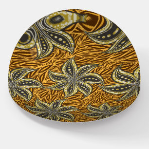 African Abstract Floral Batik Style Paperweight