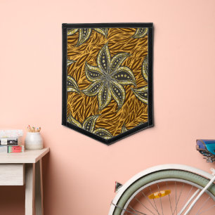 African Abstract Floral Batik Style Pennant