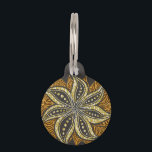 African Abstract Floral Batik Style Pet ID Tag<br><div class="desc">Abstract Floral Batik/Wax Traditional African Textile Pattern Motive,  with Floral Motive and warm Colors. Original Vector Graphics Copyright BluedarkArt TheChameleonArt.</div>