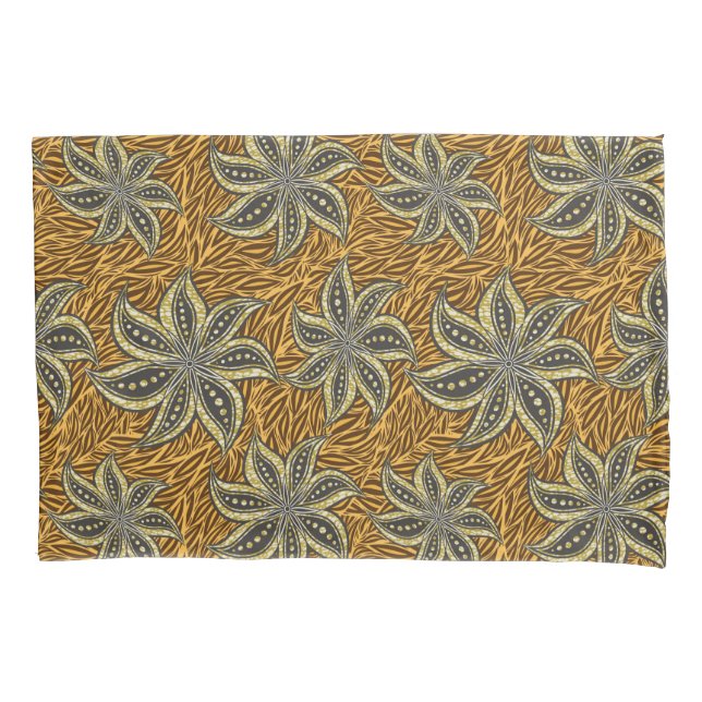African Abstract Floral Batik Style Pillow Case (Front)