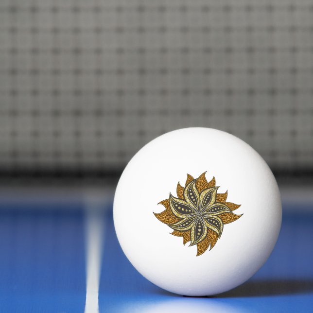 African Abstract Floral Batik Style Ping Pong Ball (Net)