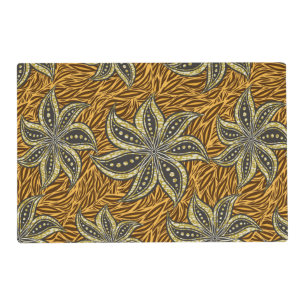 African Abstract Floral Batik Style Placemat