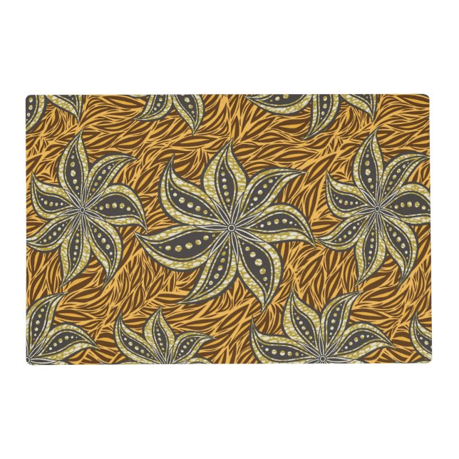 African Abstract Floral Batik Style Placemat (Front)