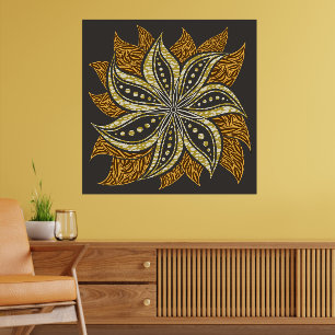 African Abstract Floral Batik Style Poster