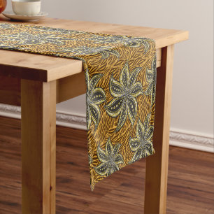 African Abstract Floral Batik Style Short Table Runner