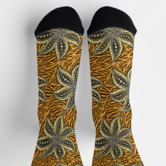 African Abstract Floral Batik Style Socks