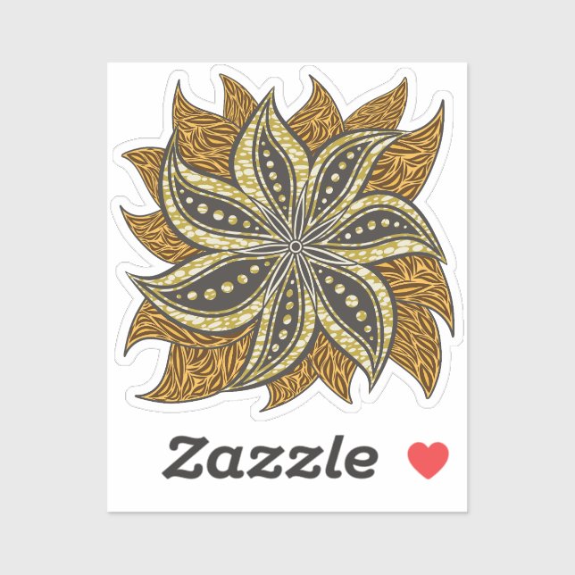 African Abstract Floral Batik Style Sticker (Sheet)