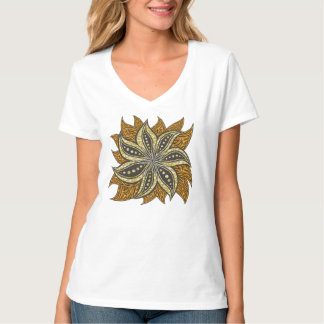 African Abstract Floral Batik Style T-Shirt