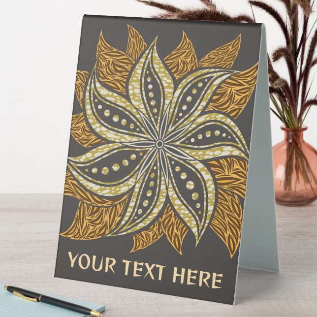 African Abstract Floral Batik Style Table Tent (In SItu (Table))