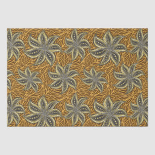 African Abstract Floral Batik Style Tissue Paper