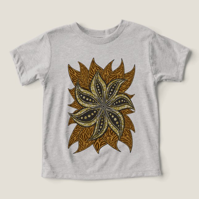 African Abstract Floral Batik Style Toddler T-shirt (Design Front)