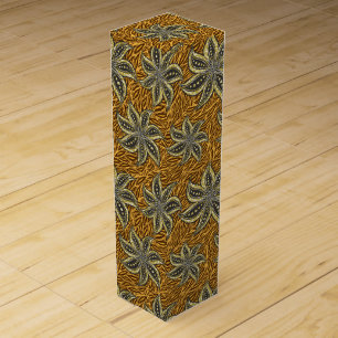 African Abstract Floral Batik Style Wine Box