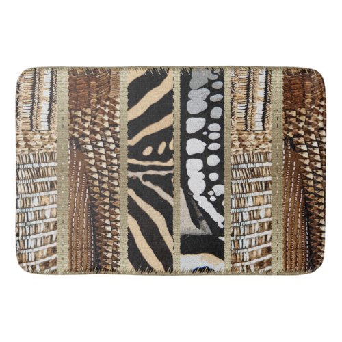 African Abstract Jungle  Tribal Graphic Bath Mat