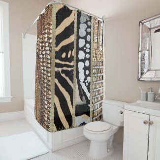 African Abstract Jungle  Tribal Graphic Shower Curtain