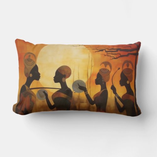 African Abstract  Lumbar Pillow