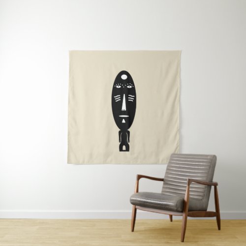 african abstract modern portrait afro art tapestry