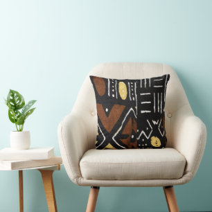 “African Abstract Motif Print” Throw Pillow