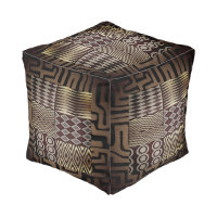 African Abstract Mud Cloth Pattern Pouf