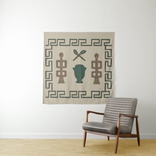african abstract portrait design afro art tapestry