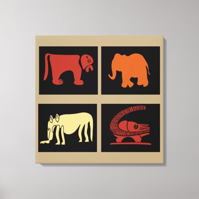 African abstract tribal art canvas print (Front)