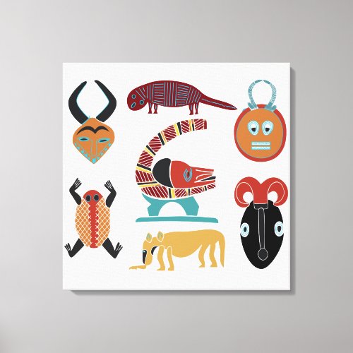 African abstract tribal art canvas print